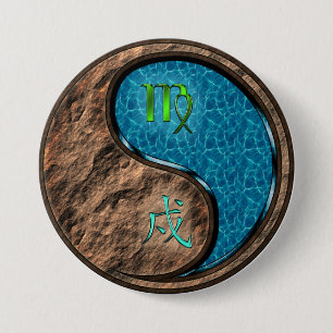 Badge Rond 7,6 Cm Vierge & Chien d'Eau