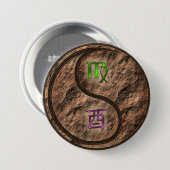 Badge Rond 7,6 Cm Vierge & Coq de Terre (Devant & derrière)