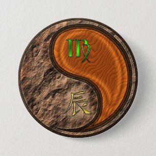 Badge Rond 7,6 Cm Vierge & Dragon de Bois