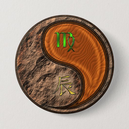 Badge Rond 7,6 Cm Vierge & Dragon de Bois (Devant)
