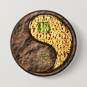 Badge Rond 7,6 Cm Vierge & Dragon de Feu