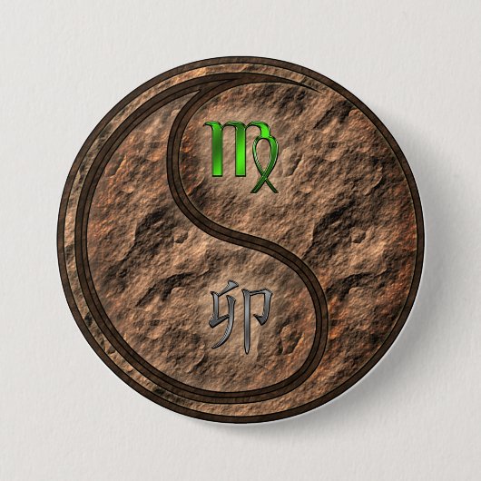 Badge Rond 7,6 Cm Vierge & Lapin de Terre (Devant)