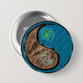 Badge Rond 7,6 Cm Vierge & Serpent d'eau (Devant & derrière)