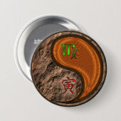 Badge Rond 7,6 Cm Vierge & Tigre de Bois (Devant & derrière)