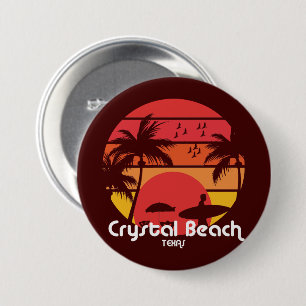 Badge Rond 7,6 Cm Vintage Crystal Beach Texas