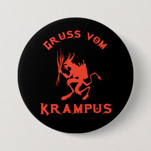 Badge Rond 7,6 Cm Vintage Gruss vom Krampus