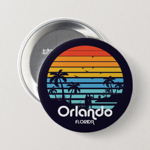 Badge Rond 7,6 Cm Vintage Orlando Florida coucher de soleil