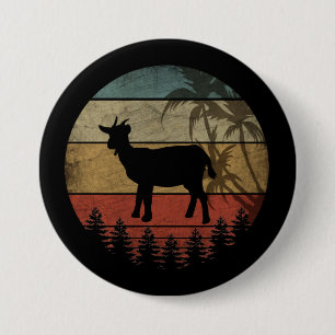 BADGE ROND 7,6 CM VINTAGE RETRO GOAT