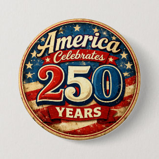 Badge Rond 7,6 Cm Vintage-Style America's 250th Birthday Button