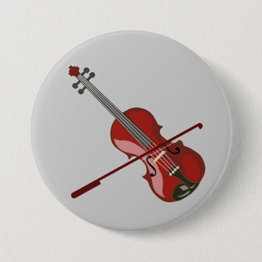 Badge Rond 7,6 Cm Violon (Devant)