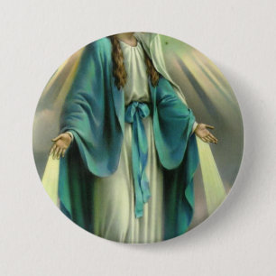 Badge Rond 7,6 Cm Virgin Mary