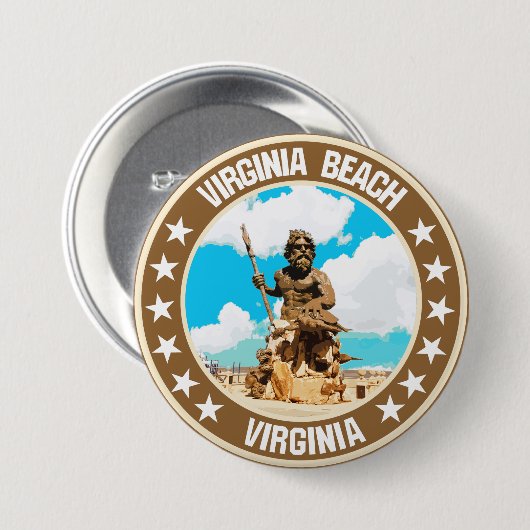 Badge Rond 7,6 Cm Virginia Beach (Devant & derrière)