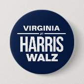 Badge Rond 7,6 Cm Virginie pour Harris Walz (Devant)