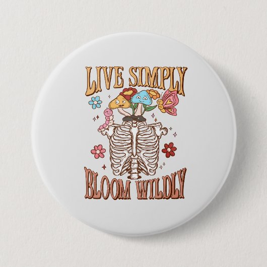 Badge Rond 7,6 Cm Vis Simplement, Fleur Sauvage (Devant)