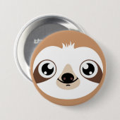 Badge Rond 7,6 Cm Visage Animé de paresse (Devant & derrière)