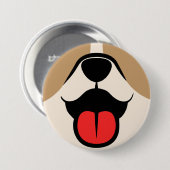 Badge Rond 7,6 Cm Visage de chien (Devant & derrière)
