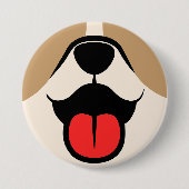 Badge Rond 7,6 Cm Visage de chien (Devant)