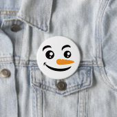 Badge Rond 7,6 Cm Visage de Snowman souriant (En situation)
