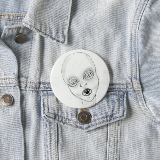 Badge Rond 7,6 Cm Visage doux (En situation)