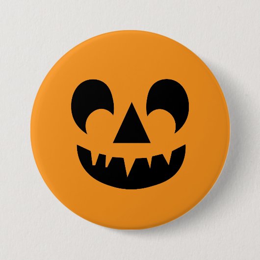 Badge Rond 7,6 Cm Visage du Citrouille Jack-o'-lantern (Devant)