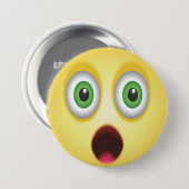 Badge Rond 7,6 Cm Visage Émoticône Surpris (Devant & derrière)