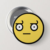 Badge Rond 7,6 Cm Visage impressionnant de désapprobation (Devant & derrière)