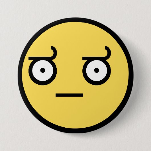 Badge Rond 7,6 Cm Visage impressionnant de désapprobation (Devant)