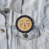 Badge Rond 7,6 Cm Visage mignon de la lune (En situation)