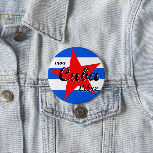 Badge Rond 7,6 Cm Viva Cuba Libre (En situation)