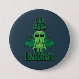 Badge Rond 7,6 Cm Vivez Riez Lovecraft Cthulhu Mignon