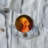 Badge Rond 7,6 Cm Vizsla (En situation)