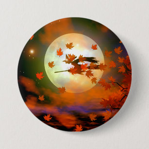 Badge Rond 7,6 Cm Vol de sorcière de Halloween