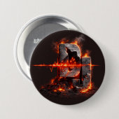 Badge Rond 7,6 Cm Volcanic Pulse DJ (Devant & derrière)