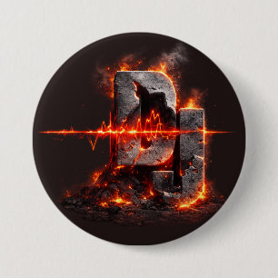 Badge Rond 7,6 Cm Volcanic Pulse DJ