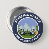 Badge Rond 7,6 Cm Voler les coeurs et faire exploser les pains (Devant & derrière)