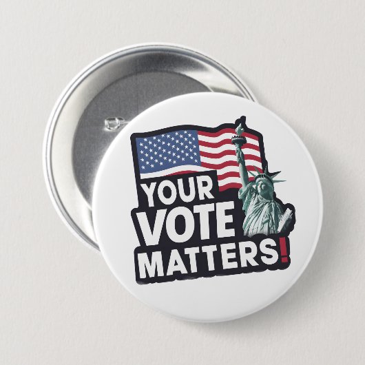 Badge Rond 7,6 Cm Vos Votes, ça compte Élections USA 2024 (Devant & derrière)