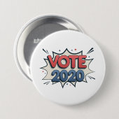 Badge Rond 7,6 Cm Vote 2020 (Devant & derrière)