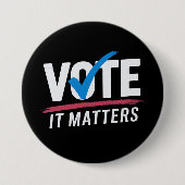 Badge Rond 7,6 Cm Vote Élection 2024 Voter Démocrate Politique (Devant)