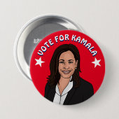 Badge Rond 7,6 Cm Vote pour Kamala Harris 2024 (Devant & derrière)