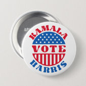 Badge Rond 7,6 Cm Vote pour Kamala Harris Retro Patriotic (Devant & derrière)