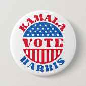 Badge Rond 7,6 Cm Vote pour Kamala Harris Retro Patriotic (Devant)