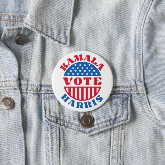 Badge Rond 7,6 Cm Vote pour Kamala Harris Retro Patriotic (En situation)