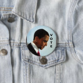 BADGE ROND 7,6 CM VOTE POUR LE CHANGEMENT (En situation)
