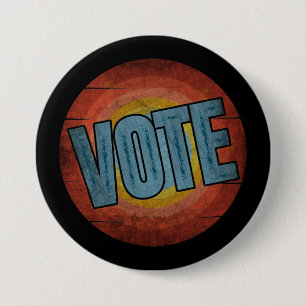 BADGE ROND 7,6 CM VOTE VINTAGE
