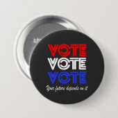 Badge Rond 7,6 Cm Vote Vote (Devant & derrière)