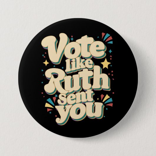 Badge Rond 7,6 Cm Voter Comme Ruth Vous A Envoyé Uterus Feminist LGB (Devant)