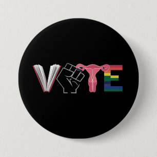 Badge Rond 7,6 Cm Voter Les Droits Féministes Des Livres Interdits L