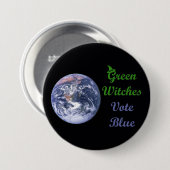 Badge Rond 7,6 Cm Votez des sorcières vertes (Devant & derrière)