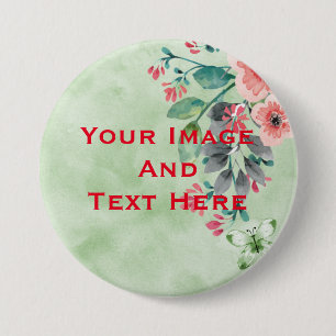 Badge Rond 7,6 Cm Votre bouton personnalisé avec image et texte