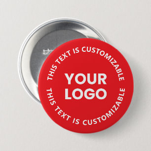 Badge Rond 7,6 Cm Votre logo/toute image téléchargée et texte circul